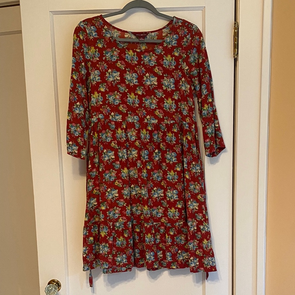 April Cornell Red Floral Dress